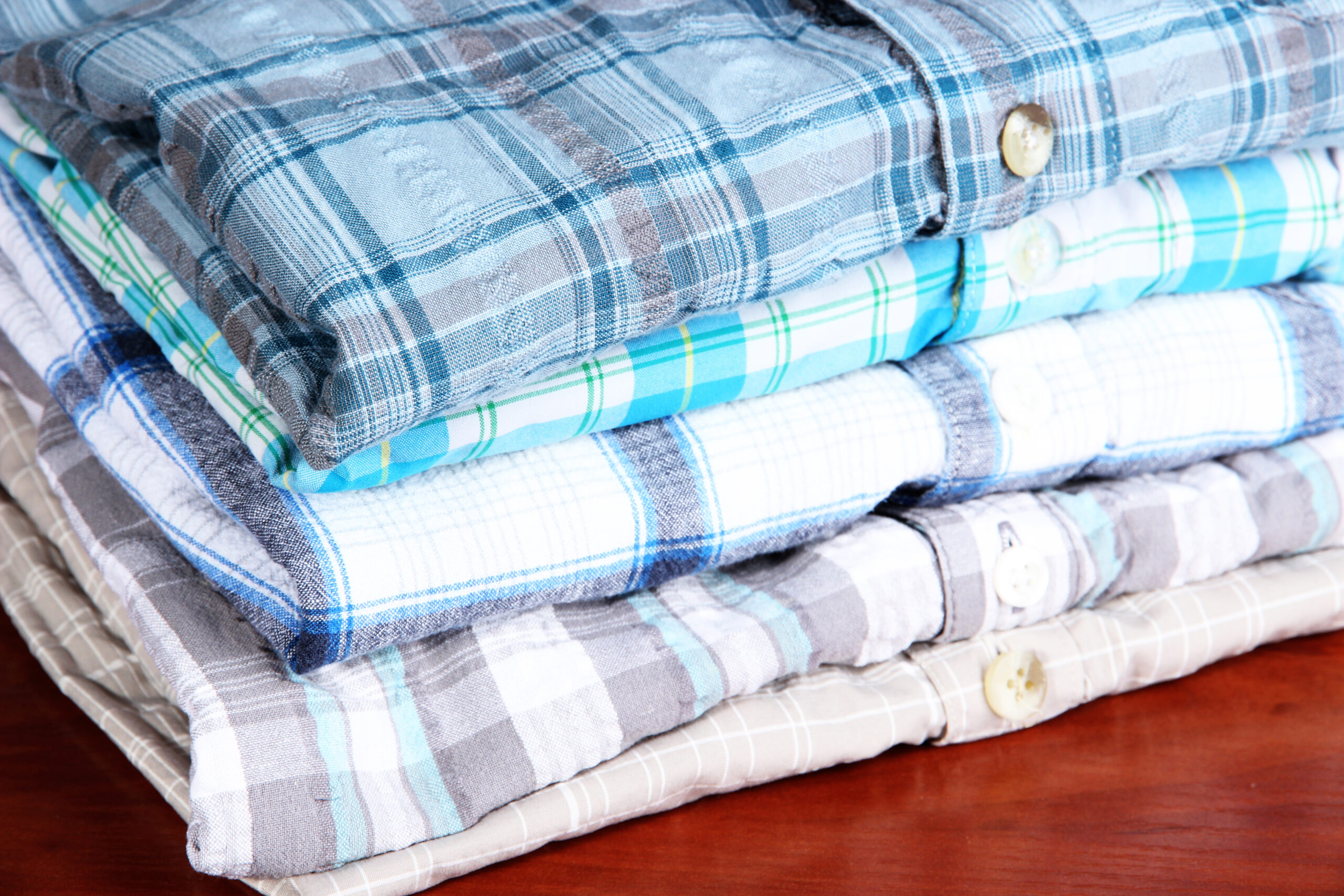 Shirts neatly folded close-up